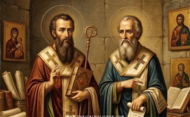 นักบุญบาซิล และนักบุญเกรโกรี St. Basil the Great and St. Gregory Nazianzen - TC Hub